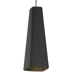 Sean Lavin Rhonan 1 Light 120 Chrome Low-Voltage Pendant Ceiling Light in Incandescent, Monopoint, Textured Black/Black