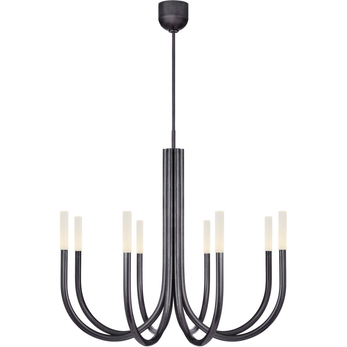 Kelly Wearstler Rousseau LED 38 inch Bronze Chandelier Ceiling Light in Etched Crystal, Medium