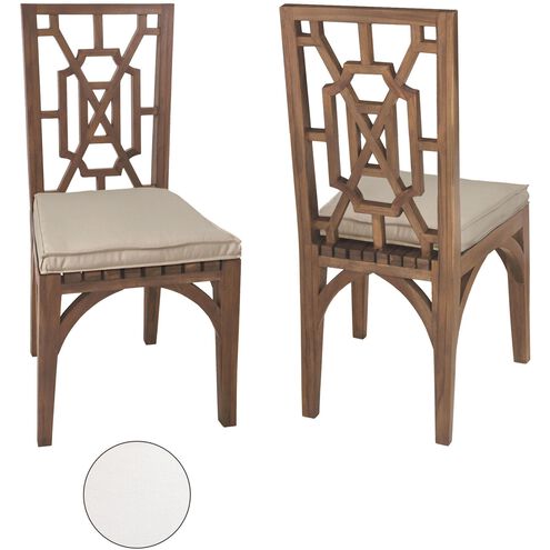 Teak Garden 21 X 19 inch White Outdoor Cushion, Dining Chair Cushion