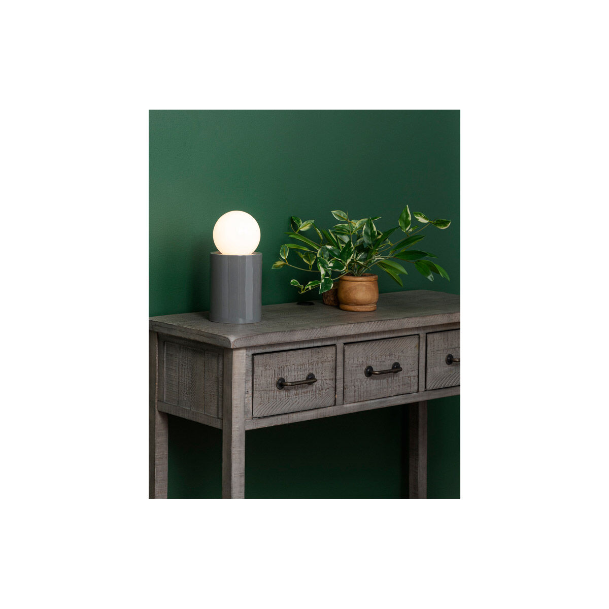 Portable 11.5 inch 60 watt Gloss Grey Table Lamp Portable Light