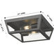 Madison 2 Light 12 inch Matte Black Outdoor Flush Mount in Clear Glass