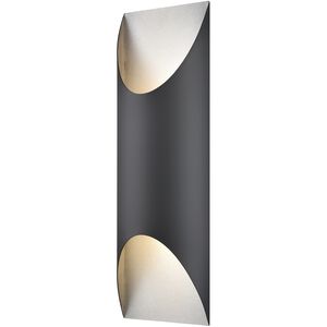 Brecon 2 Light 24 inch Stainless Steel and Black Outdoor Sconce