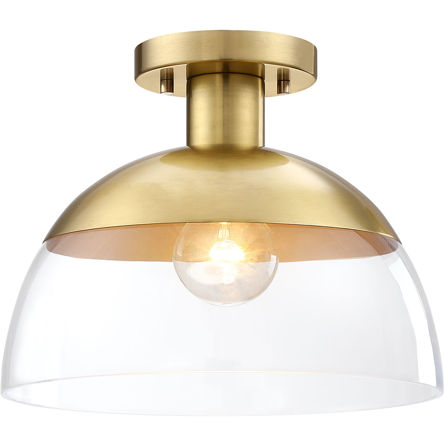 Rey 1 Light 13 inch Brushed Gold Semi Flush Mount Ceiling Light