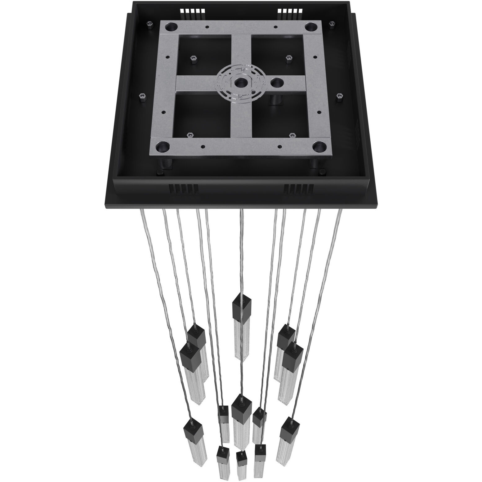 Boa LED 20 inch Black Multi Port Pendant Ceiling Light