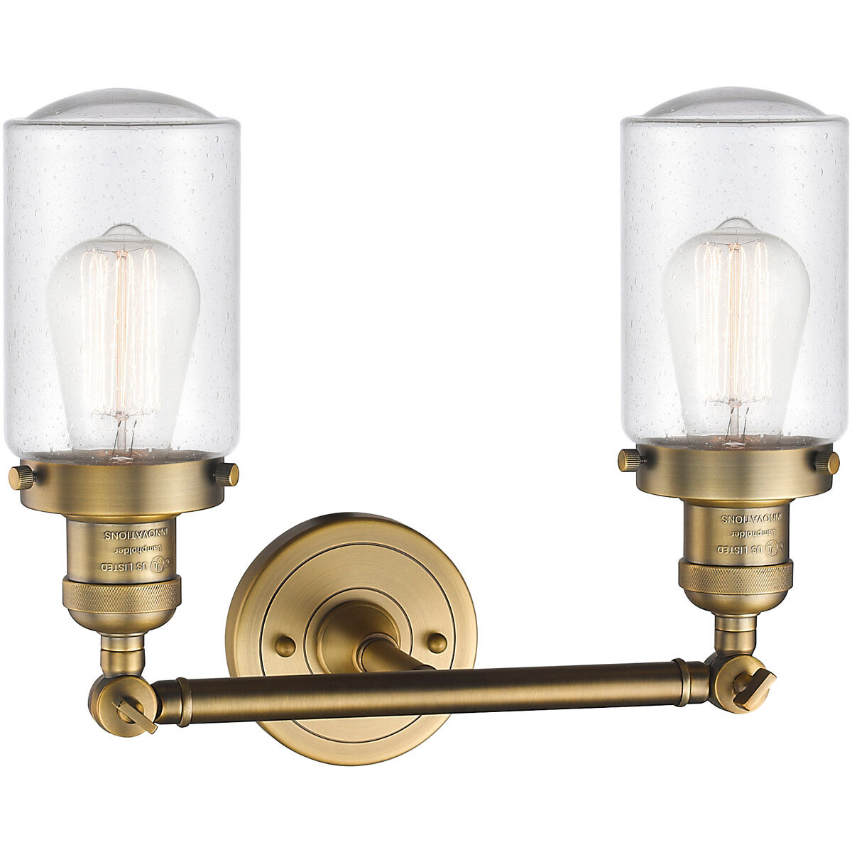 Franklin Restoration Dover LED 14 inch Brushed Brass Bath Vanity Light Wall Light in Seedy Glass, Franklin Restoration