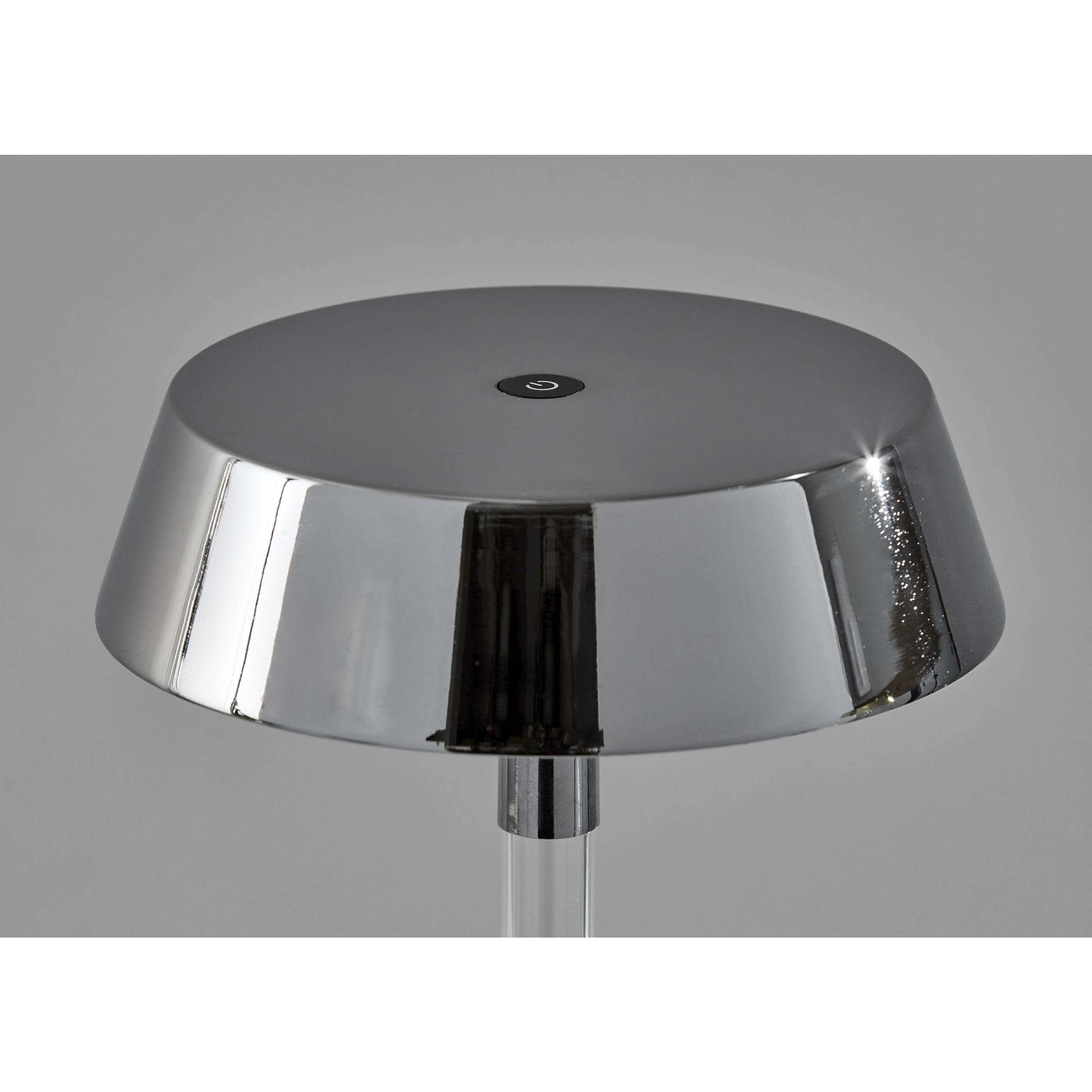 Orla 14.5 inch 1.50 watt Shiny Chrome and Clear Acrylic Cordless Table Lamp Portable Light