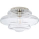 Kelly Wearstler Tableau 1 Light 15 inch Polished Nickel Flush Mount Ceiling Light in Clear Glass, Medium