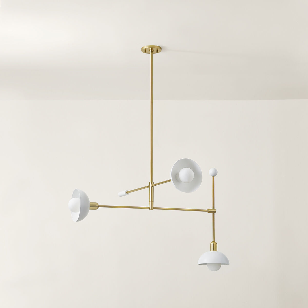Billie 3 Light 36 inch Aged Brass/Soft White Chandelier Ceiling Light
