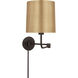 Barbara Barry Go Lightly 8.75 inch 15 watt Bronze Swing Arm Wall Light in Soft Brass