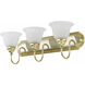 Belmont 3 Light 24 inch Polished Brass & Polished Chrome Bath Vanity Wall Light in Polished Brass and Chrome