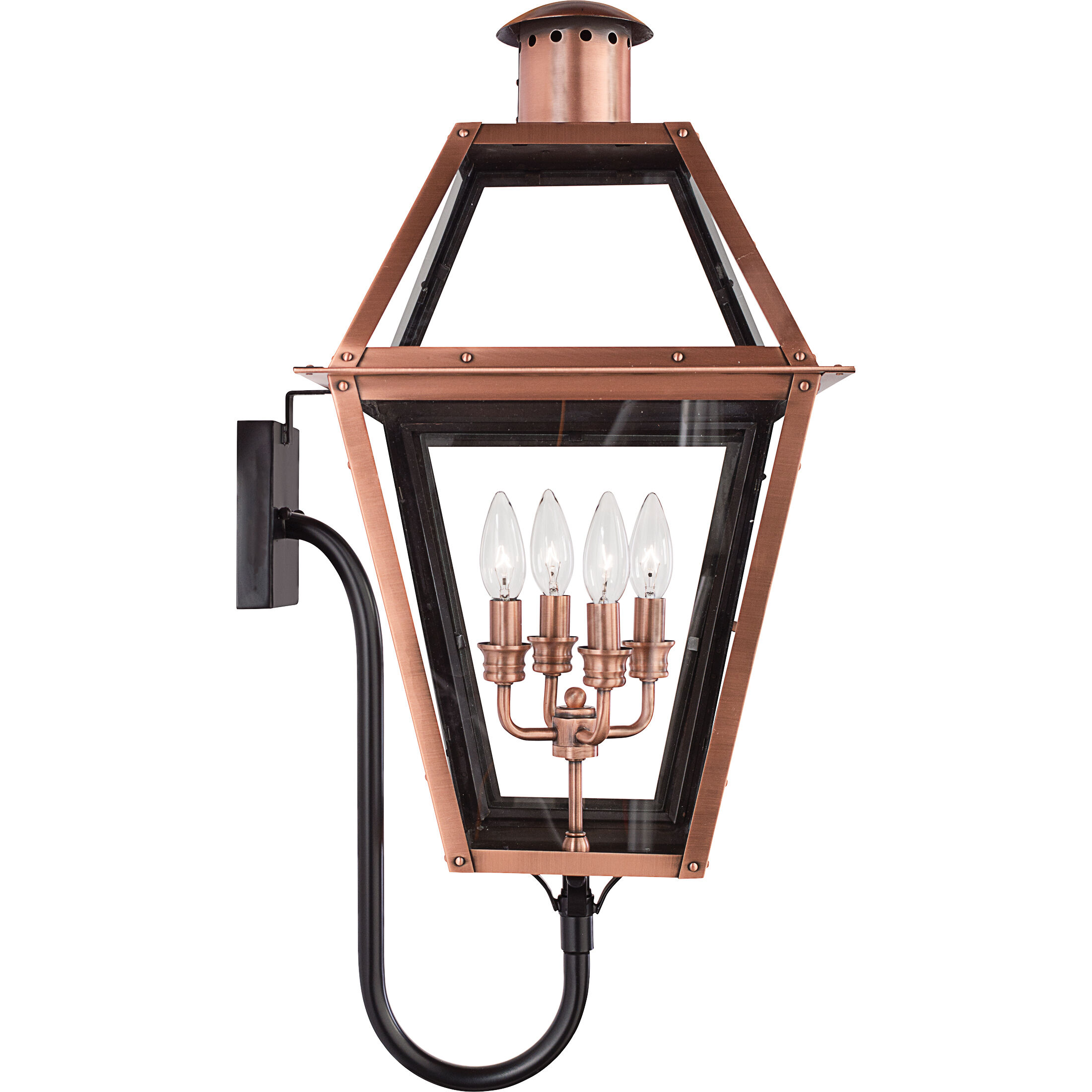 Rue De Royal 4 Light 29 inch Aged Copper Outdoor Wall Lantern