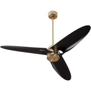 Xega 60 inch Aged Brass with Matte Black Blades Ceiling Fan
