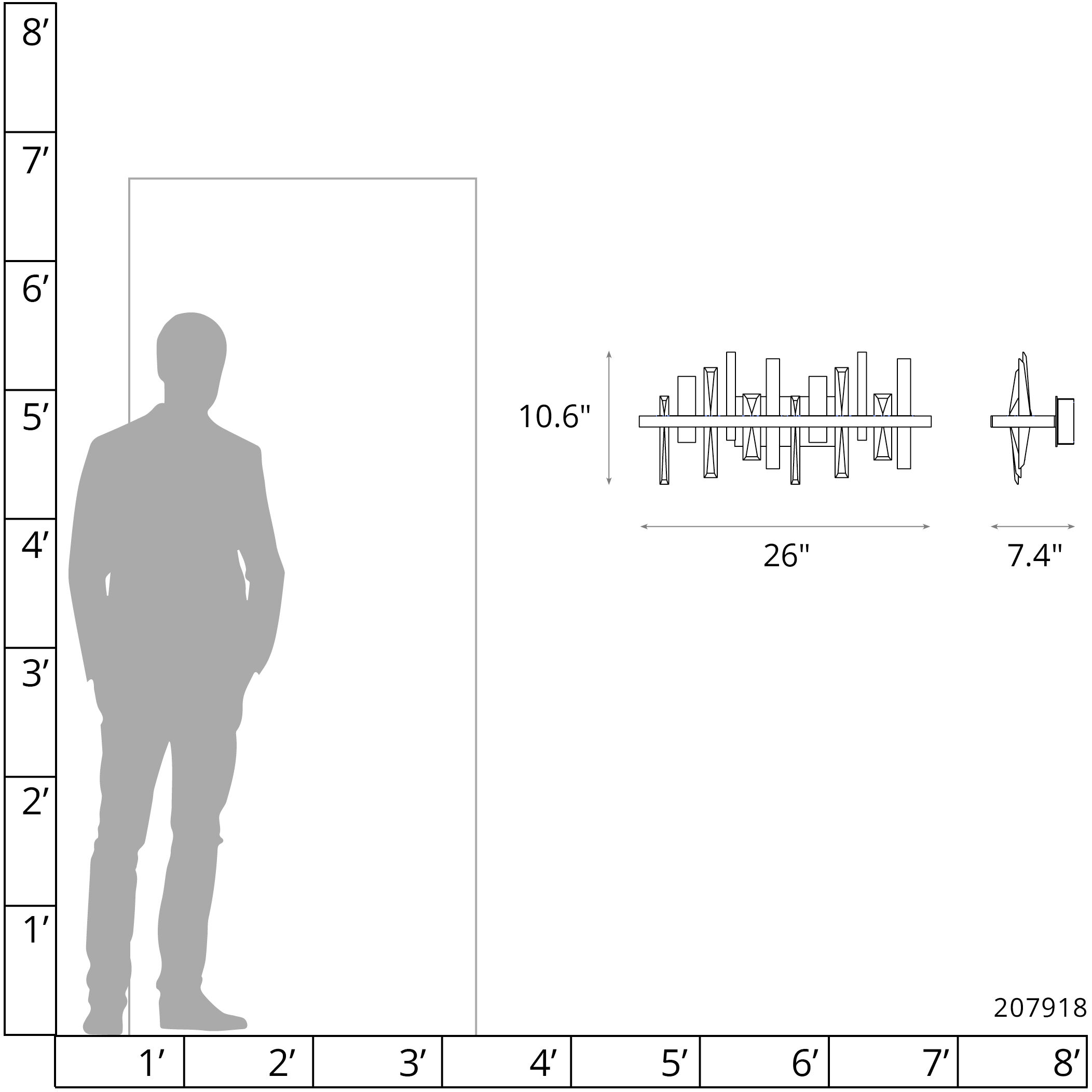 Solitude LED 26 inch Modern Brass Sconce Wall Light