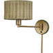 Weavington 15.5 inch 40.00 watt Antique Gold Leaf Swing Arm Wall Lamp Wall Light