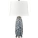 Bynum 29 inch 150 watt Navy with Satin Nickel Table Lamp Portable Light