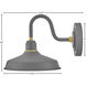 Foundry Classic LED 9.5 inch Dark Matte Grey with Brass Outdoor Barn Light, Gooseneck