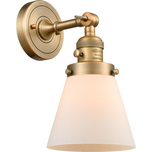 Franklin Restoration Small Cone LED 6 inch Brushed Brass Sconce Wall Light, Franklin Restoration