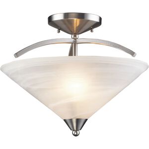 Elysburg 2 Light 16 inch Satin Nickel Semi Flush Mount Ceiling Light