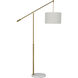 Fulton 83 inch Sea Salt Linen and Stained Gold with Volakas Marble Floor Lamp Portable Light