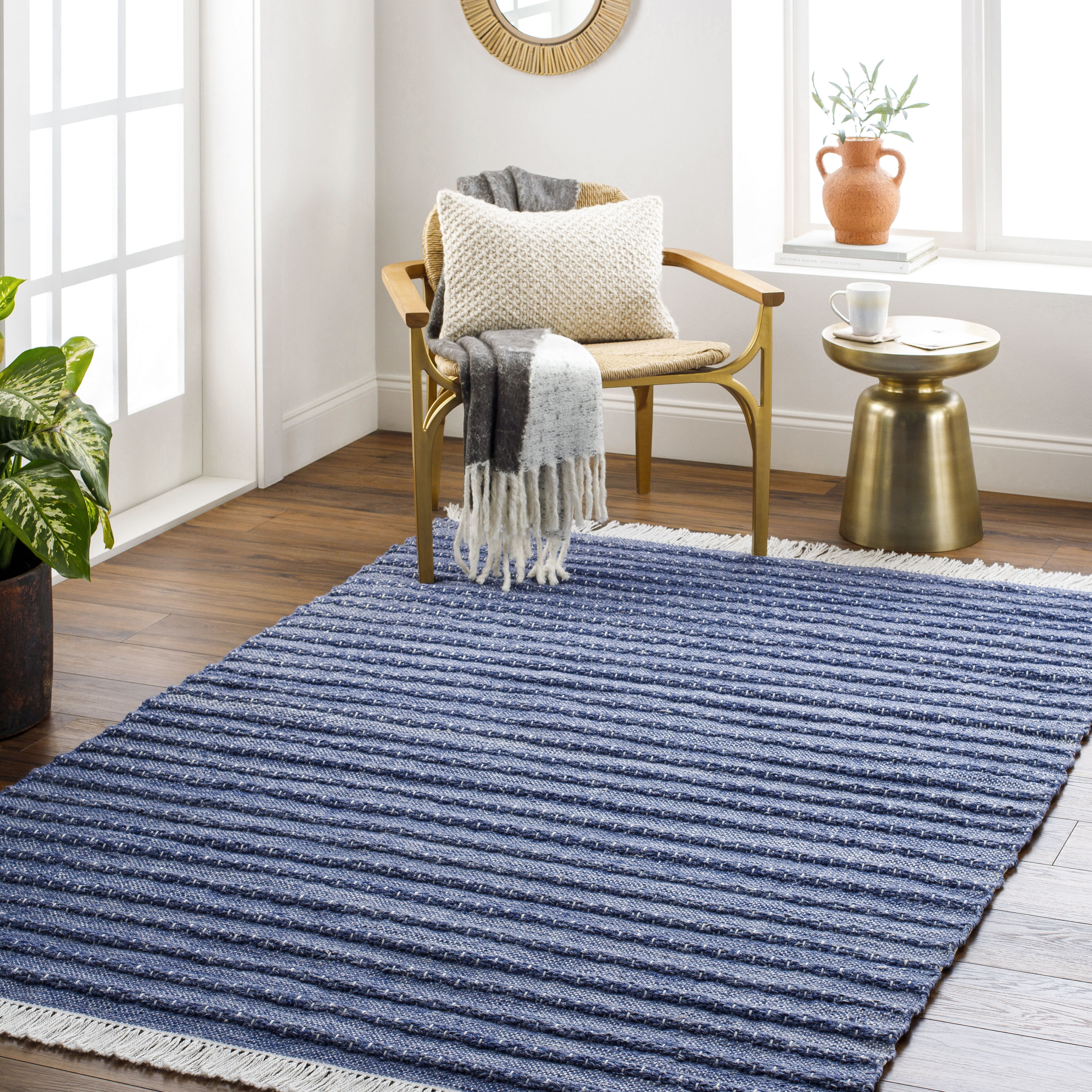 Azalea 90 X 60 inch Dark Blue Rug, Rectangle
