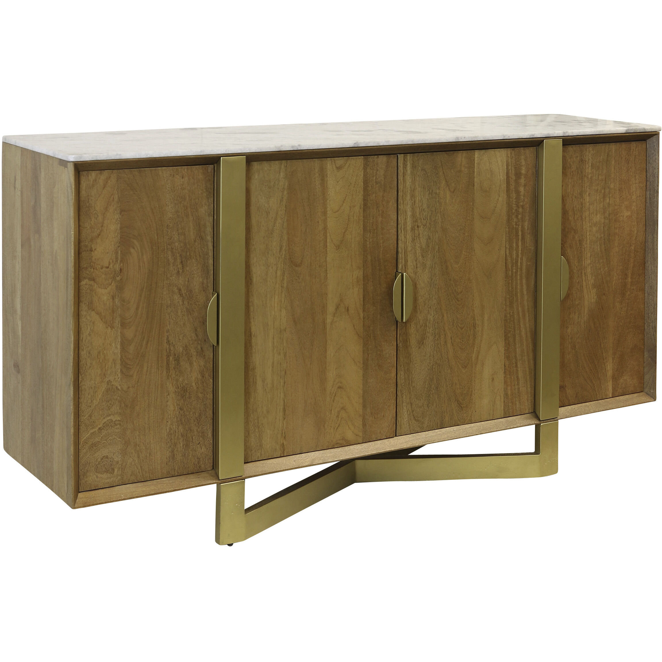 Astoria 68 X 17 inch Light Tobacco and Brass and White Sideboard
