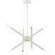 Soho 8 Light 20 inch White with Polished Brass Accents Chandelier Ceiling Light