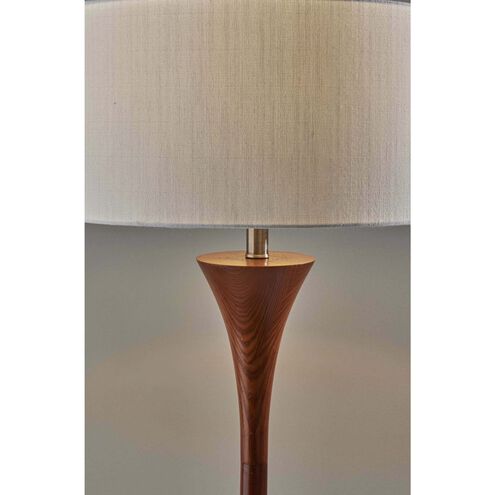 Rebecca 60 inch 100.00 watt Walnut Rubberwood with Antique Brass Accent Floor Lamp Portable Light