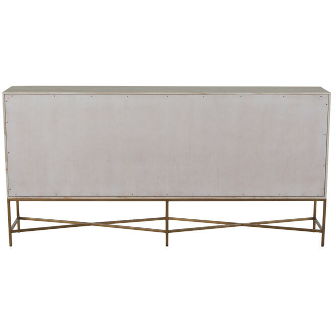 Carol Cerused White / Stained Brass Cabinet