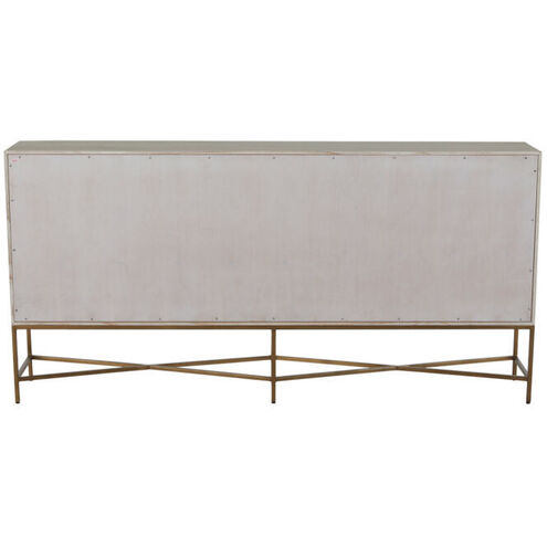 Carol Cerused White / Stained Brass Cabinet