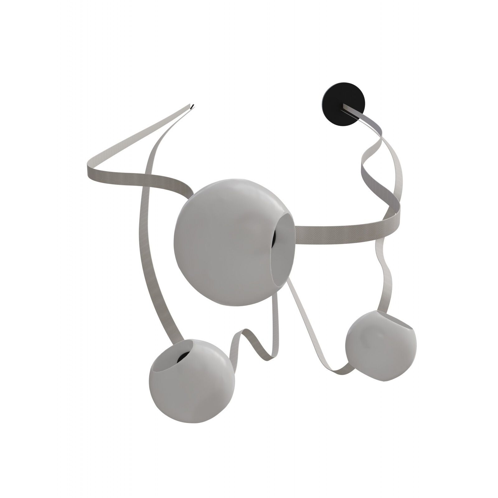 Fremont LED 8 inch Ivory and Black Belt Chandelier Ceiling Light