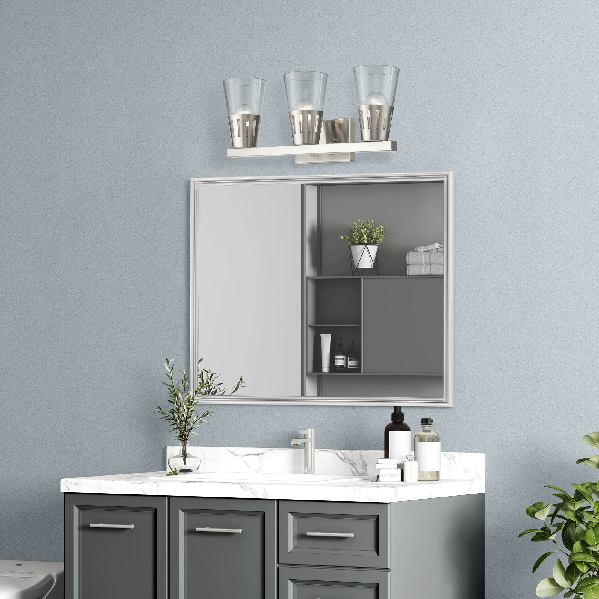 Bennington 3 Light 23.5 inch Brushed Nickel Vanity Sconce Wall Light