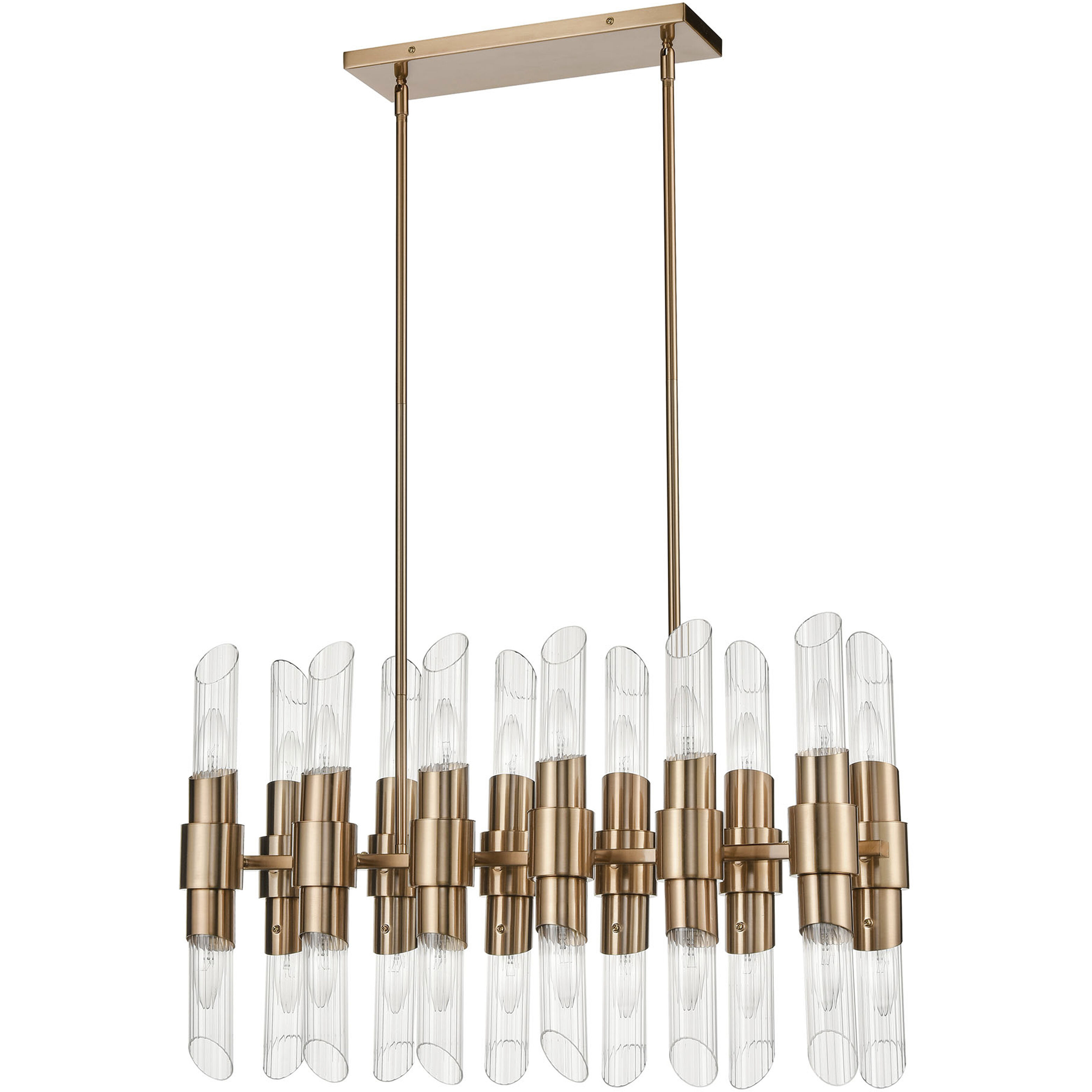 Carisbrooke 24 Light 28.75 inch Burnished Brass Linear Chandelier Ceiling Light