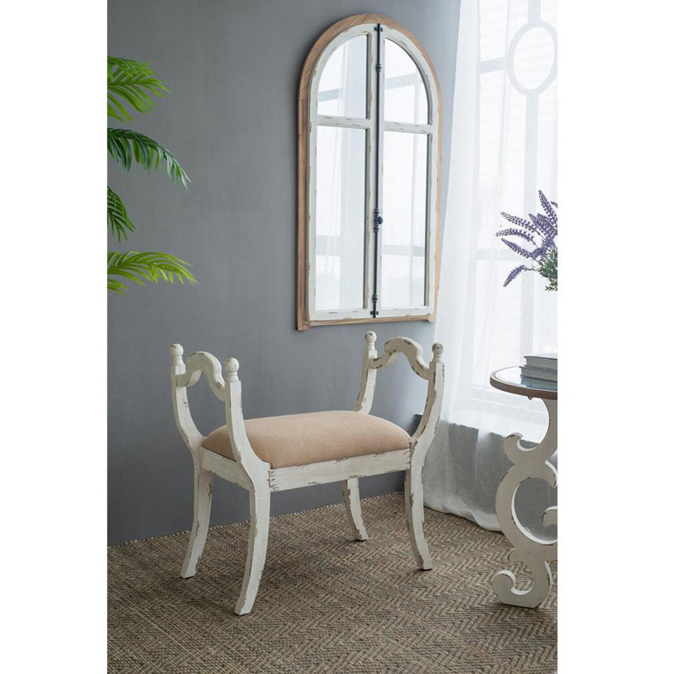 Anita White/Beige Bench