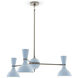 Clare 3 Light 27.75 inch Polished Nickel Chandelier Ceiling Light in Baby Blue