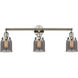 Franklin Restoration Small Bell LED 30 inch Polished Nickel Bath Vanity Light Wall Light in Plated Smoke Glass, Franklin Restoration