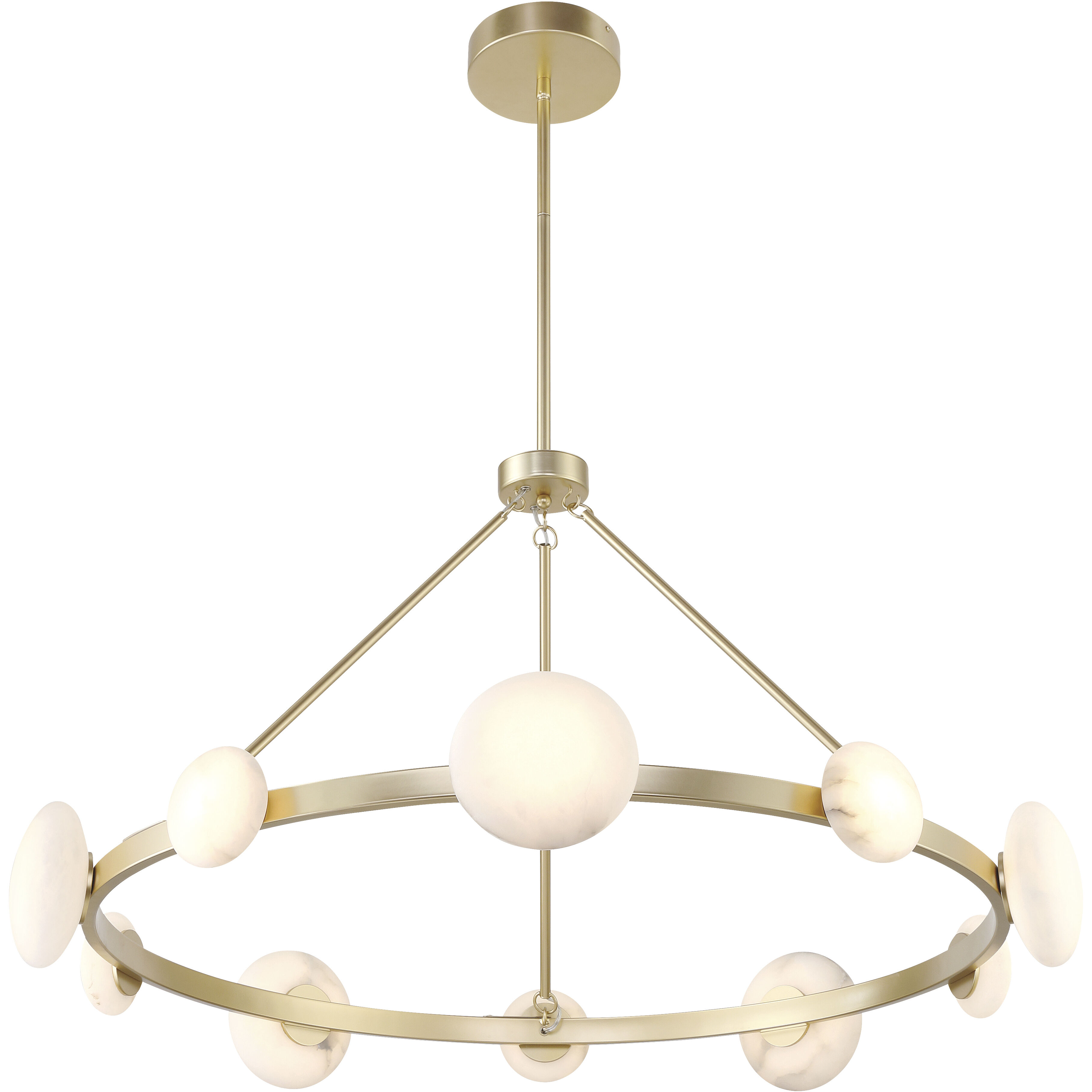 Zill LED 42.13 inch Lily Gold Chandelier Ceiling Light