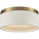 Engel 2 Light 12 inch Satin Brass with White Birch Flush Mount Ceiling Light