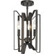 Marsala 3 Light 9 inch Bronze Semi Flush Mount Ceiling Light