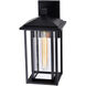 Crawford 1 Light 14.7 inch Black Outdoor Wall Light