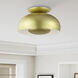 Domma 3 Light 17 inch Soft Gold Semi Flush Mount Ceiling Light, Large