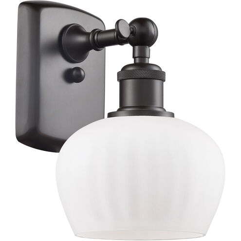 Ballston Fenton LED 7 inch Oil Rubbed Bronze Sconce Wall Light in Matte White Glass, Ballston