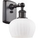 Ballston Fenton LED 7 inch Oil Rubbed Bronze Sconce Wall Light in Matte White Glass, Ballston