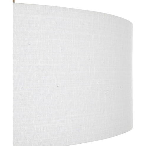 Mabel 2 Light 24 inch Matte Antique Brass / White Linen / Natural Stone / Acrylic Flush Mount Ceiling Light