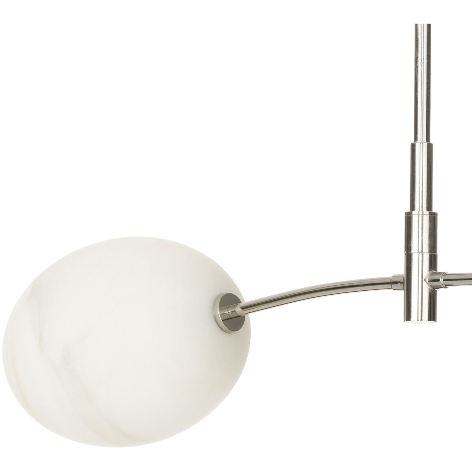 Artemis 2 Light 46.75 inch Polished Nickel Pendant Ceiling Light in Alabaster Glass