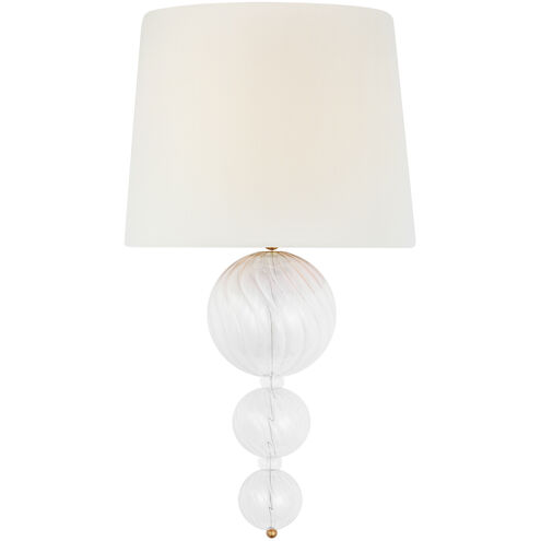 Julie Neill Talia LED 10 inch Gild and Clear Swirled Glass Sconce Wall Light