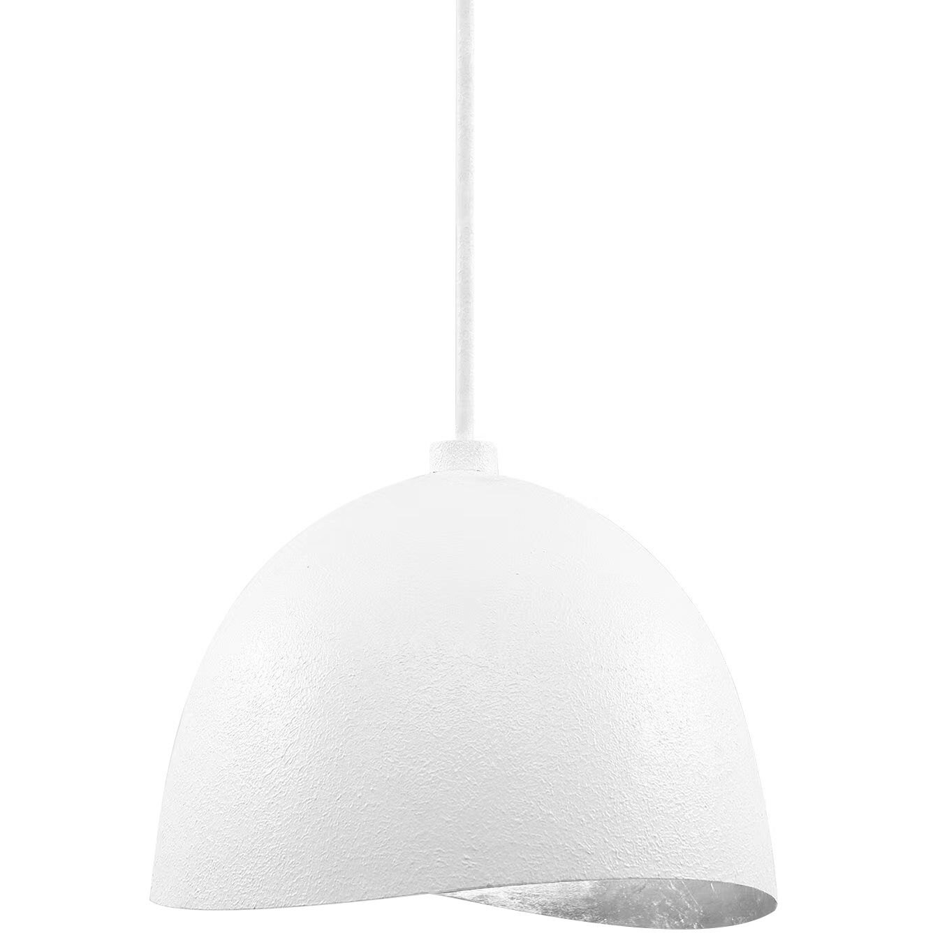 Eclos 1 Light 15.75 inch Textured White With Silver Leaf Inside Pendant Ceiling Light