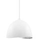 Eclos 1 Light 15.75 inch Textured White With Silver Leaf Inside Pendant Ceiling Light