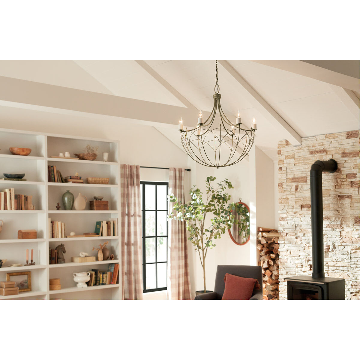 Homestead Topiary 6 Light 28 inch Character Bronze Chandelier Ceiling Light, Topiary