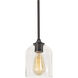 William 1 Light 6 inch Black Pendant Ceiling Light