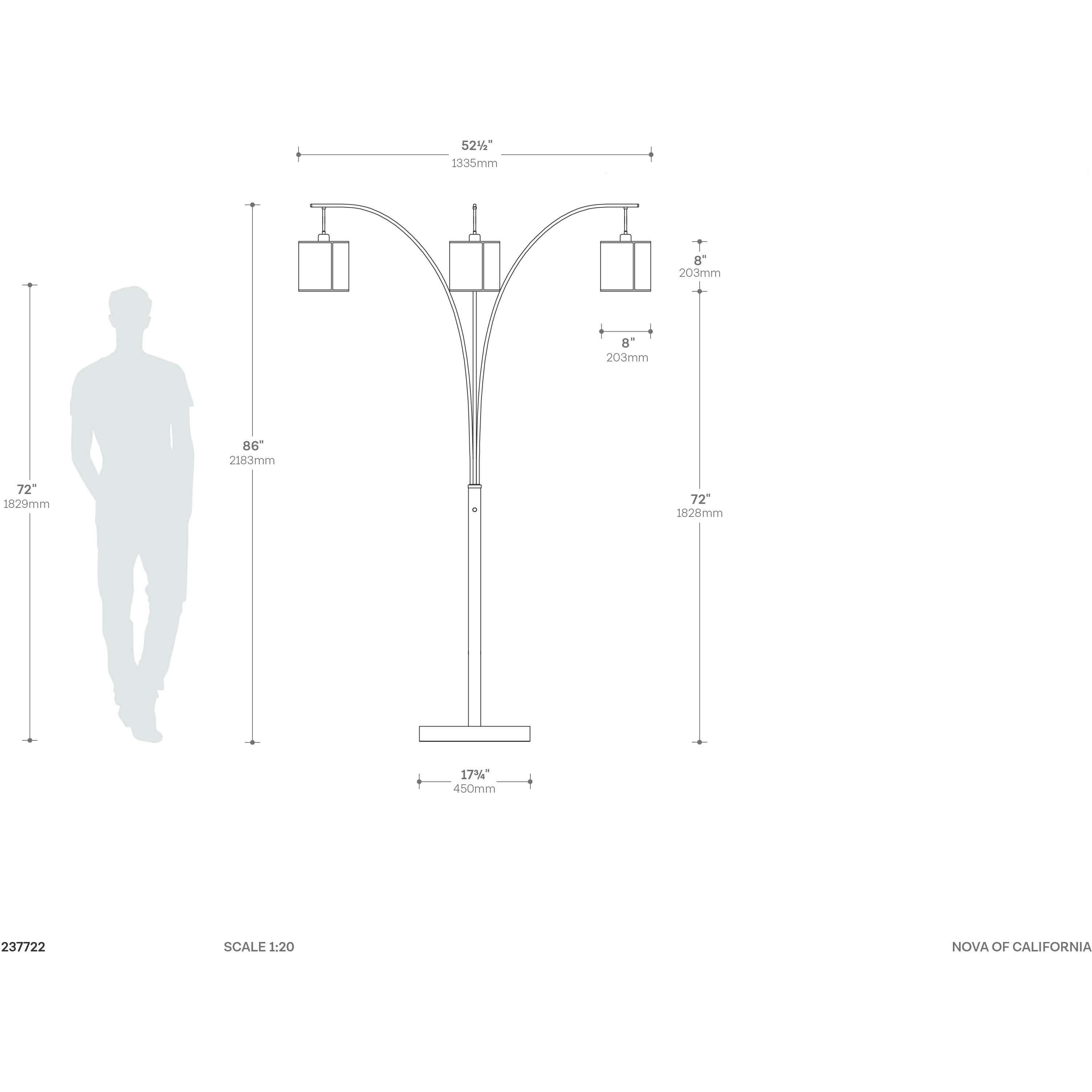 Layers 86 inch 60.00 watt Charcoal Gray and Gunmetal Arc Floor Lamp Portable Light